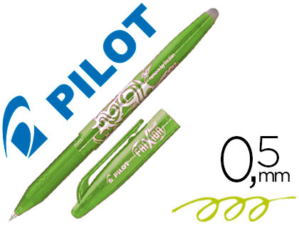 ROLLER PILOT FRIXION BALL CRITURE MOYENNE 0.5MM ENCRE EFFAABLE GRIP PRHENSION RECHARGEABLE GOMME SERTIE VERT POMME