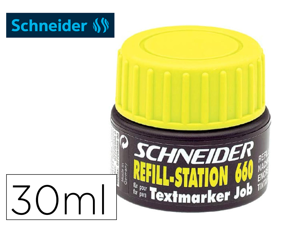 RECHARGE SCHNEIDER MAXX 660 SURLIGNEUR JOB AUTOMATIQUE    30ML COLORIS JAUNE