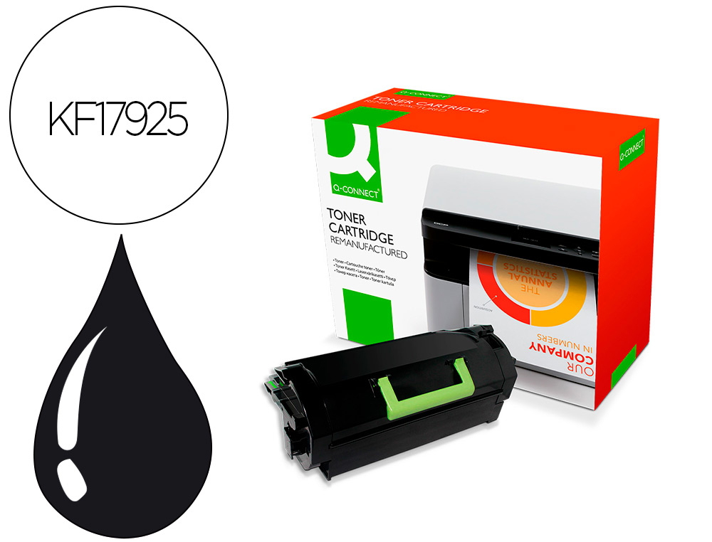 TONER Q-CONNECT COMPATIBLE LEXMARK 522H MS710, 711, 810, 811, 812 25000P (HC) NOIR